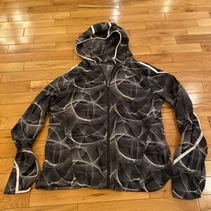 Nike Women's Running Jacket Full Zip Hooded Lightweight Medium track